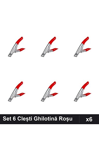 NAİLS Set 6 Clești Unghii Tip Ghilotină pentru Tipsuri, Roșu, Manichiură Prof...