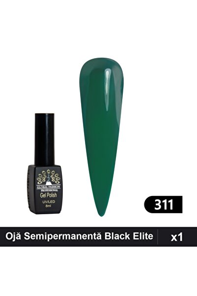global fashion Ojă Semipermanentă Black Elite 8ml, Nuanță 311, Manichiură UV/LED
