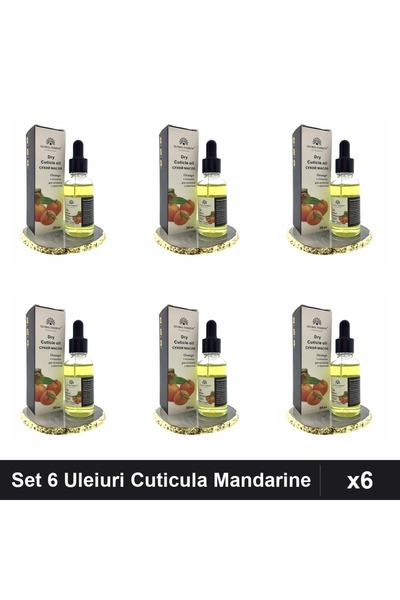 global fashion Set 6 Uleiuri Cuticula cu Pipeta Mandarine 30ml, Ingrijire Ung...