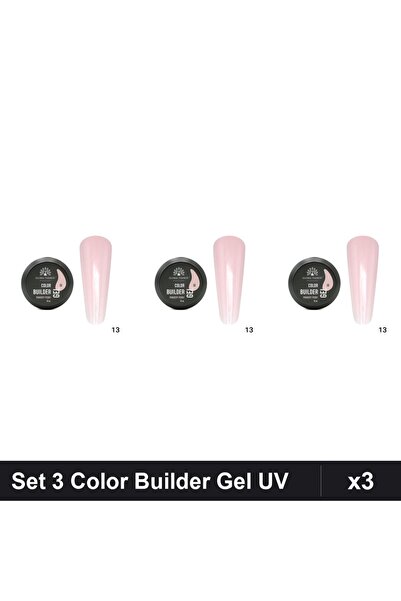global fashion Set 3 Color Builder Gel UV 15g Global Fashion, Powdery Peony, ...