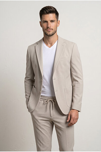 AtlasGiyim Men's Slimfit Suit with Pocketed Jogger Pants