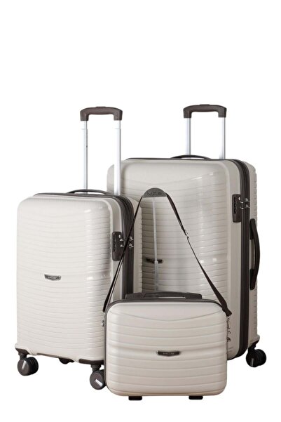 MÇS V379 AURA Y.ÜRETİM PP VALİZ 55 CM + 65 CM + MAKYAJ SİYAH SET