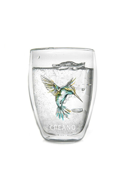 Creano Cana termică Hummi, 250 ml, sticlă borosilicată, cu perete dublu, deco...