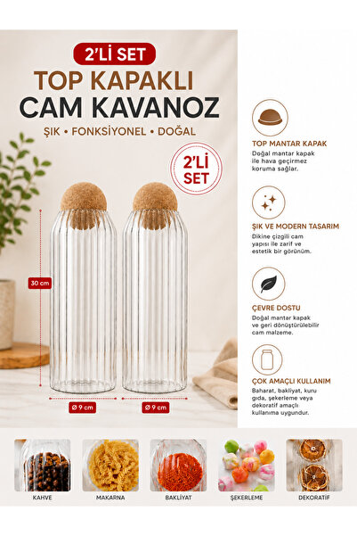 Kitchen Line Transparent Glass Storage Jar with Lid 1600 ml