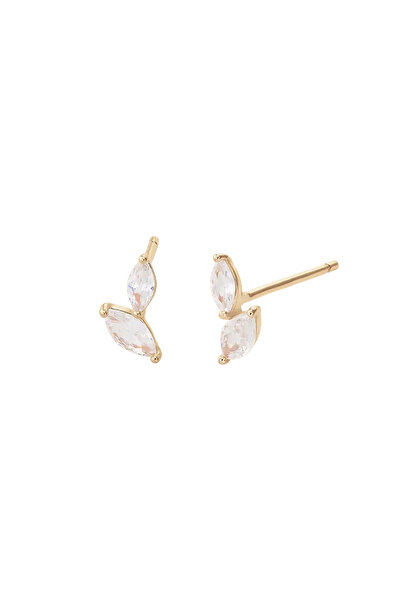 Lisa&Co. Cercei Argint Lis Double Argint placat cu rodiu / Zircon / Alb