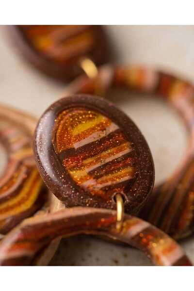 Dodemert Home Desert Sunset Ring Series Polymer Clay & Epoxy Handmade Design Earrings