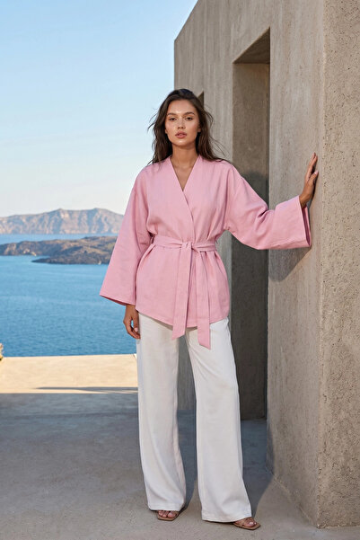 PASTELASTORE Kimono cu curea pentru femei 1177