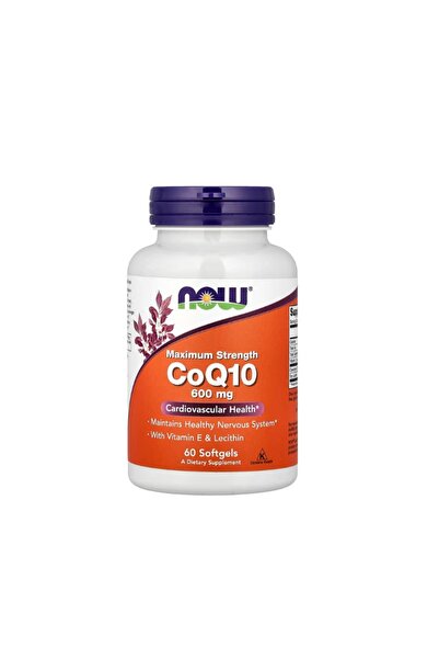 Now Foods Коензим Q10 с Витамин Е и Лецитин, Максимална сила, 600 мг, 60 капсули