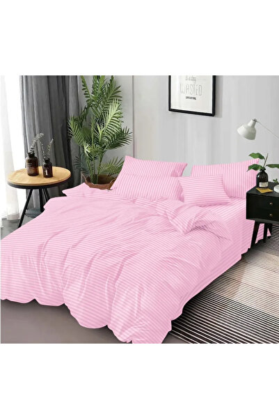 Super Elegant Pucioasa Damask Bedding Set, Double Bed, 6 Pieces, Pink-DP8