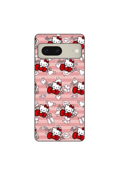 OEM Husa compatibila cu Google Pixel 8 Silicon Gel Tpu Model Hello Kitty Roz ...
