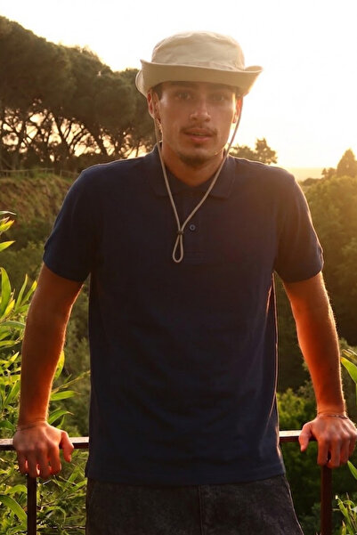 COMBİNE MİCHAİL Tricou cu guler polo, larg, bleumarin, cu nasturi, pentru băr...