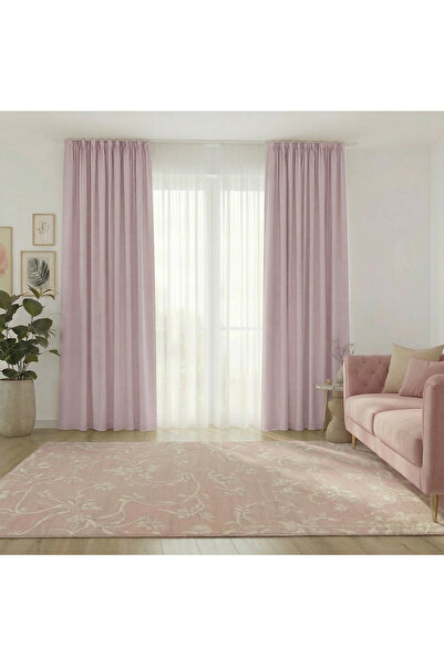 ArasyaHome YEMEN 80% Blackout Thick Texture Drapery Curtain Powder Pink