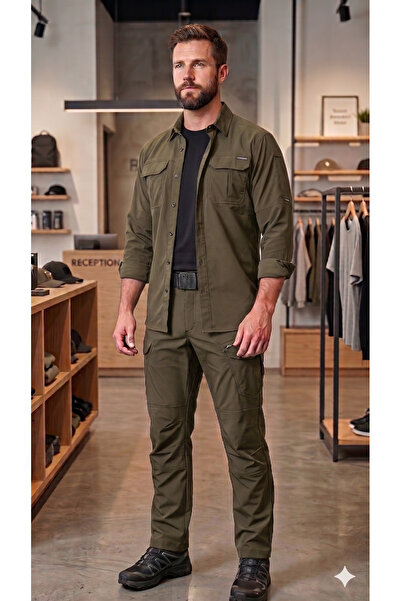 SUİT AYDIN Taktikal Outdoor TAKIM Kargocep Pantolon Gömlek Tişört Kemer Dahil