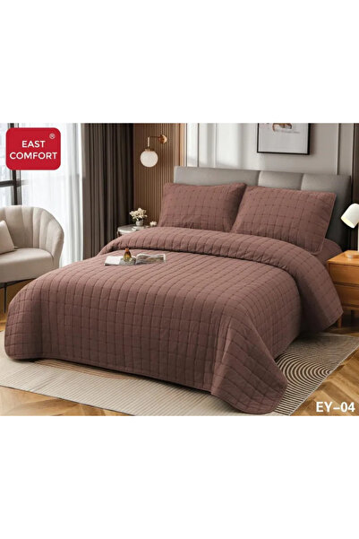 East Comfort Duvet cover+Elastic bed sheet+2 Pillowcases, Cacao-EY04