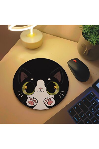 westartic westcat Smokin Siyah Beyaz Kedi Tuxedo Cat Tasarım Mousepad Mouse P...