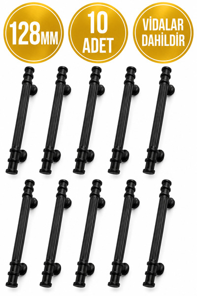 Regisan 128 mm Siyah Sarmaşık Kulp 10 Adet