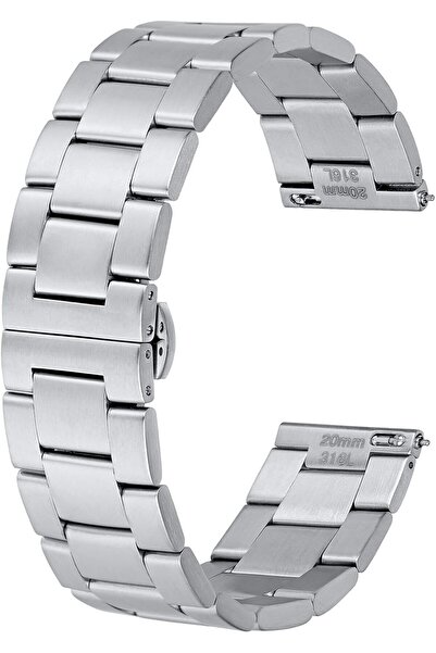BISONSTRAP Sturdy Tapered 316L Stainless Steel Watch Strap with Folding Clasp...