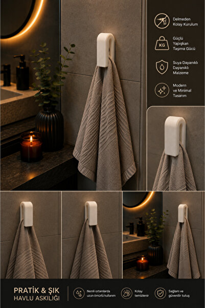 Middles&Niddles Collection Modern Banyo Havlu Askılığı – Delmeden Montaj Yapı...