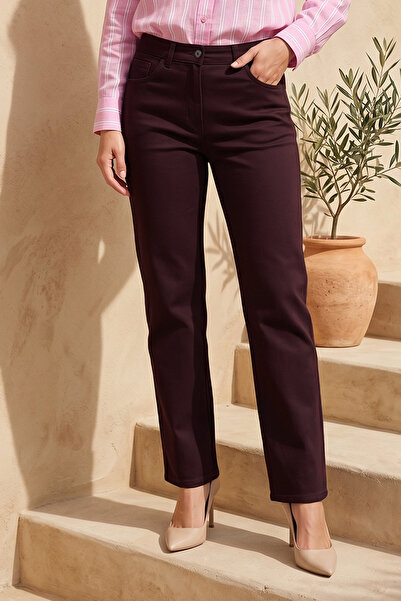 Lale Butik Plus Size Women's Elastic Waist Gabardine Fabric Oversized Trouser...