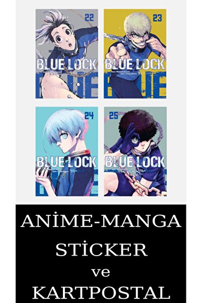 Komik Şeyler Blue Lock 22-23-24-25 Manga Seti (4 KİTAP) / Anime-Manga Sticker...