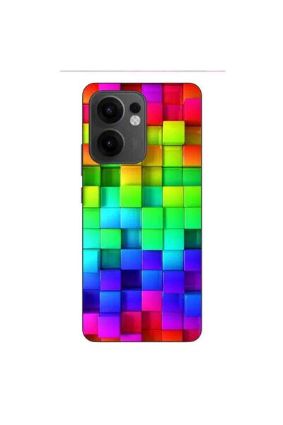 OEM Калъф, съвместим с Oppo Reno13 F, силиконов гел TPU, с шарка на цветни ку...