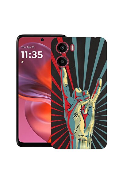 bestcase Калъф за Motorola Moto G06 с дизайн на рок фестивал, TPU матов ултра...