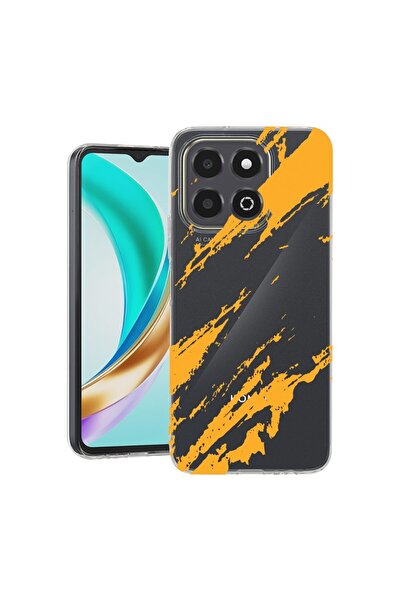 bestcase ¬Æ Husa Clear Slim Silicon Compatibila cu Honor X6c, Golden Stripes,...