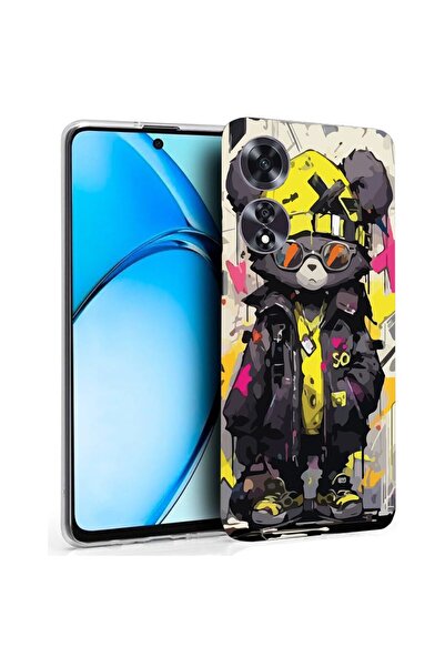 bestcase Калъф за OPPO A60 4G, Прозрачен силиконов 2ММ, Мече в пастелни цвето...