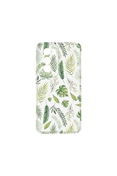 bestcase ¬Æ Husa Clear Silicon 2MM, Compatibila Cu OPPO Reno12 5G, Green leaf...