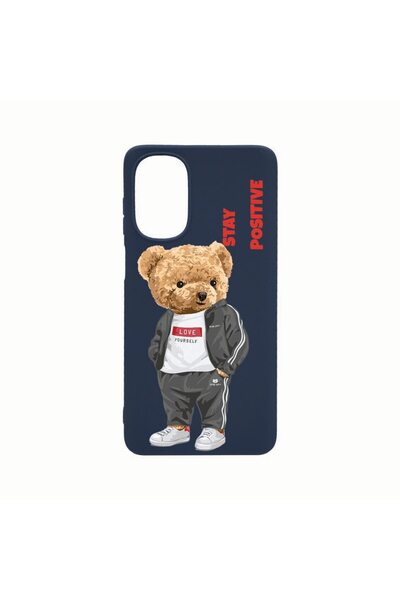 bestcase Силиконов калъф, съвместим с Motorola Moto G62 5G, Мече  "Бъди позит...