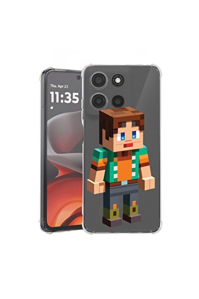 bestcase ¬Æ Husa pentru Motorola Moto G15, Anti Shock 1.5MM, Minecraft Charac...