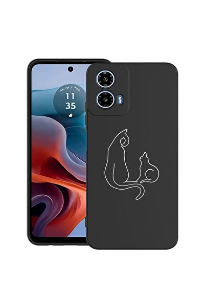 bestcase Θήκη για Motorola Moto G45 με σχέδιο αφηρημένης γάτας, TPU Ματ Εξαιρ...