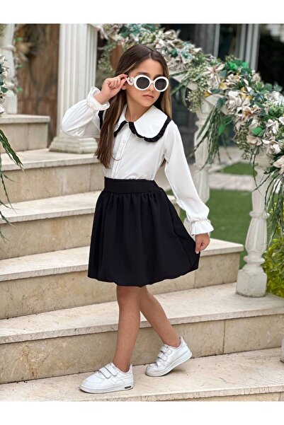 Lucky kidswear Set de fetițe de sărbătoare, cu fustă tip balon, volane și gul...