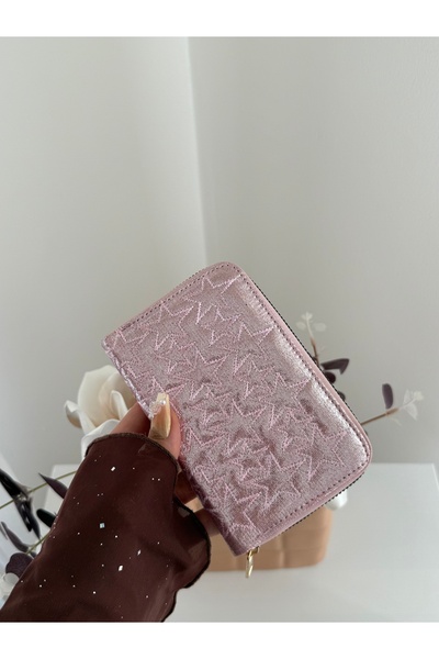 lalettobags محفظة نسائية لامعة متوسطة الحجم بخياطة على شكل نجمة