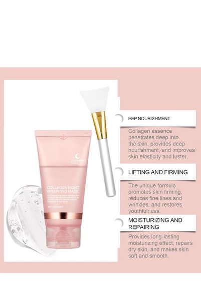 Hoygi Collagen Overnight Wrapping Peel Off Facial Mask Pack - Elasticity & Hydration Care, Reduces Sagging & Dullness - Hydrolyzed Collagen For Glowing Skin - Korean Skin Care