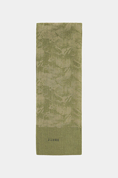 Zühre Brush Textured Patterned Khaki/Beige Shawl 0057