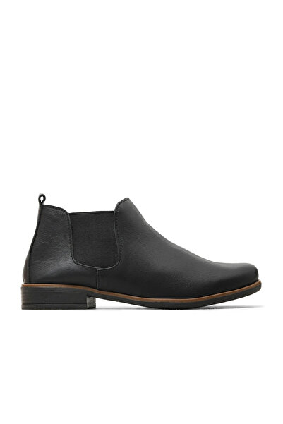 BUENO Black Leather Women's Flat Boots
