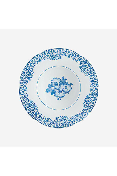 Vista Alegre Coralina by Oscar De La Renta Blue Porcelain Deep Plate 25 cm