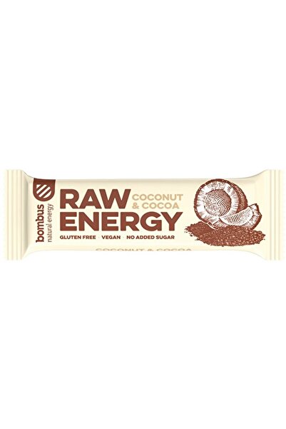 bombus Baton energizant Raw Energy cu nuca de cocos si cacao, 50g
