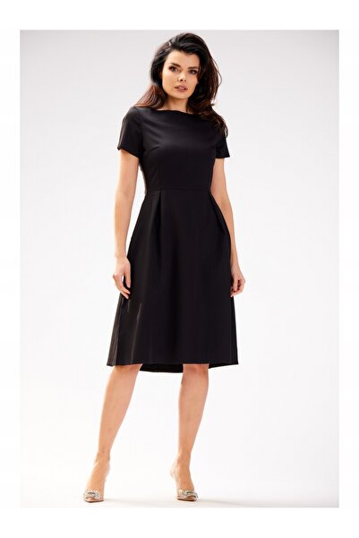 Awama Women's dress awama, Polyester, A592, Black, L INTL