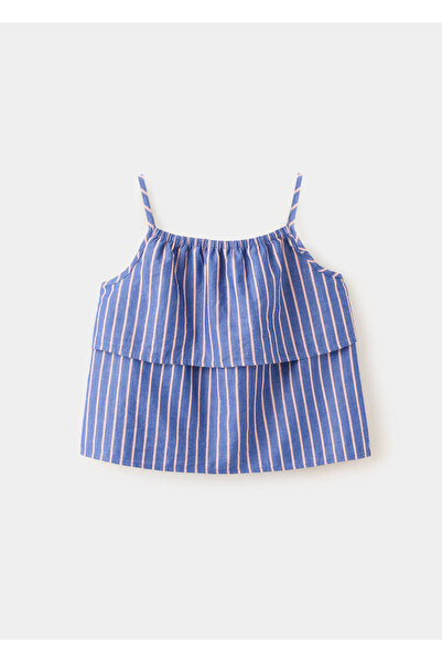 MANGO Kids Çizgili pamuklu bluz