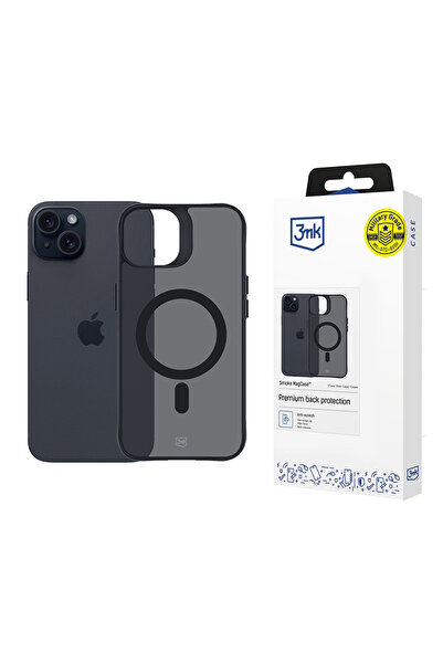3MK Husa pentru iPhone 15, Smoke MagCase, protectie antisoc, negru