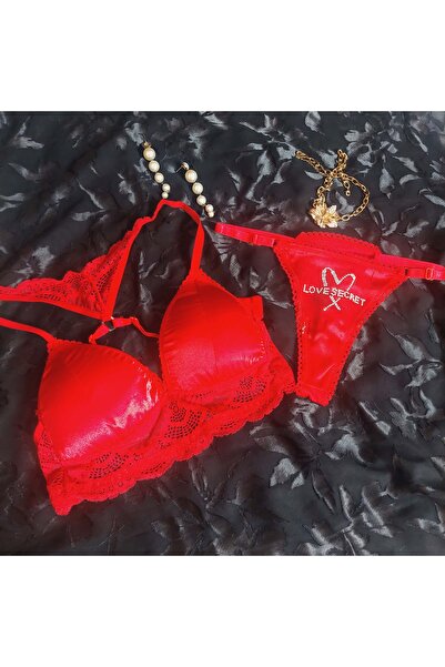 GenelTedarik LOVE SECRET saten dantel sütyen takım