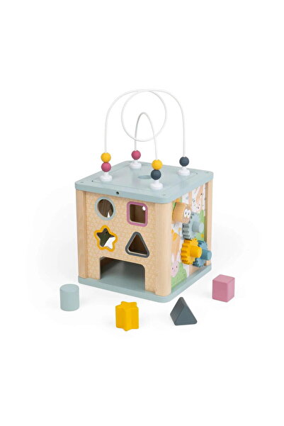 BIGJIGS Toys Cub 5 in 1 cu activitati - Pastel