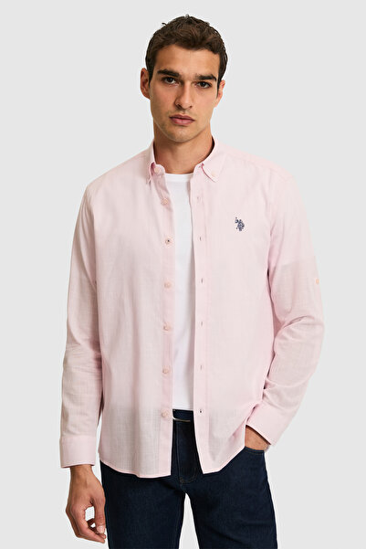 U.S. Polo Assn. Erkek Açık Pembe Uzun Kollu Basic Gömlek 50324660-VR078
