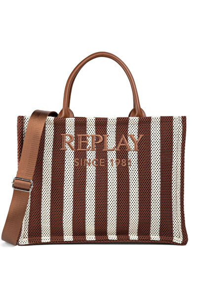 Replay ριγέ τσάντα ώμου FW3836