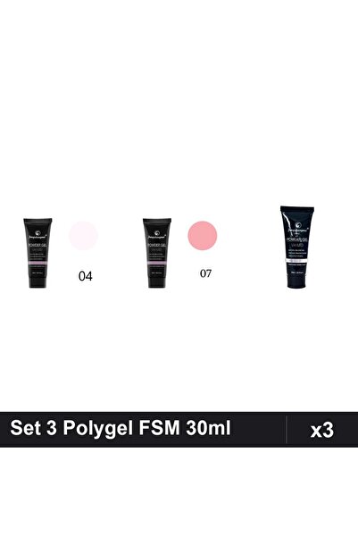 FSM Set 3 Polygel 30ml - Nr.04, Nr.07, Nr.17 - Constructie Unghii