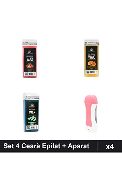 global fashion Set 4 Ceară Epilat Unică Folosință 100ml - Căpșuni, Miere, Alo...