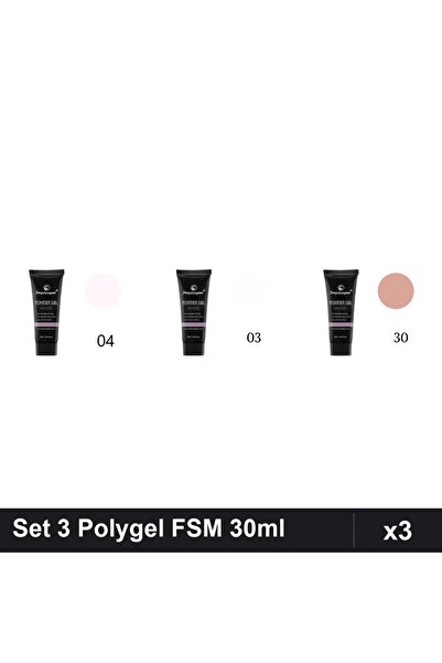 FSM Set 3 Polygel 30ml - Nr.04, Nr.03, Nr.30 - Construcție Unghii
