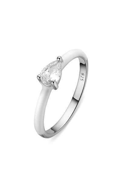 Lisa&Co. Inel Argint Enamel Teardrop M53 / Argint placat cu rodiu / Email/ Zi...